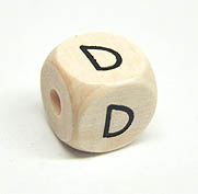 Buchstaben-Holzwürfel 10mm D